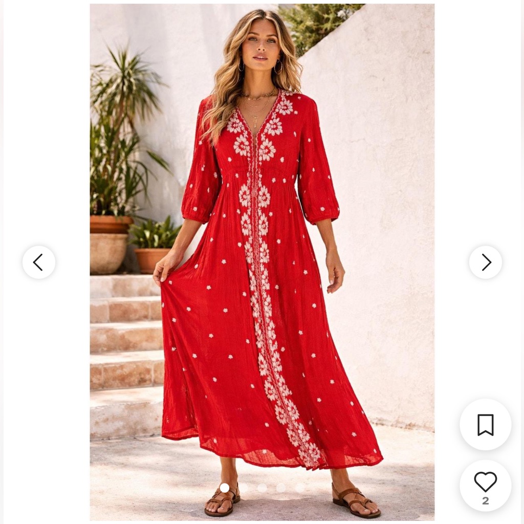 Nwt Free People Embroidered Fable Midi Dress